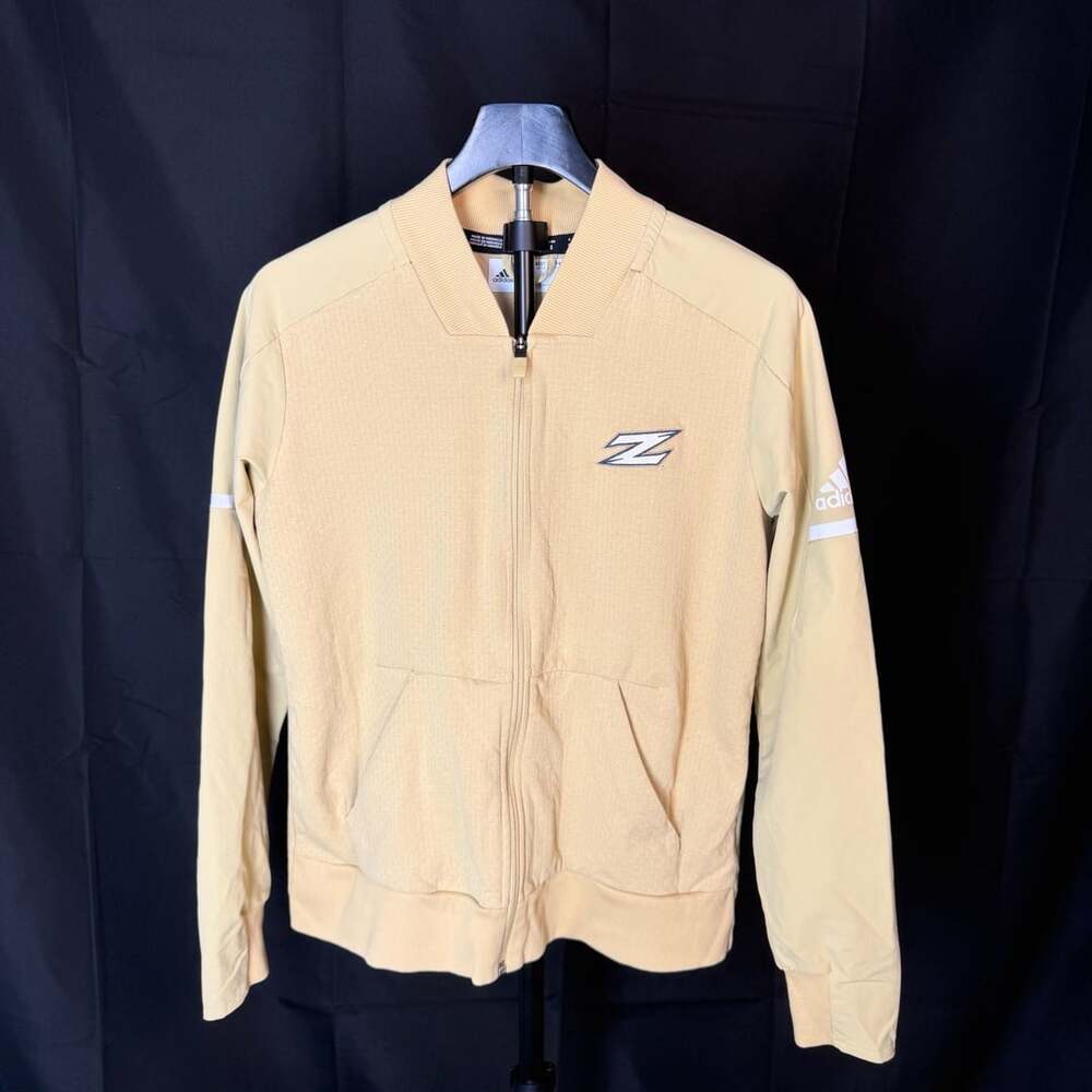 Adidas Z.N.E. Jacket Size S Yellow Full Zip Bomber Track Top